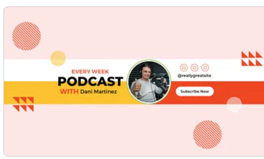 White and Red Podcast Banner