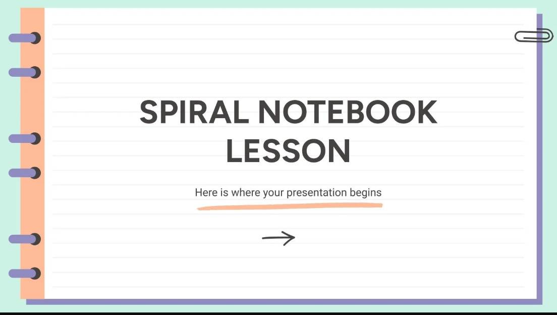 Spiral Notebook Lesson